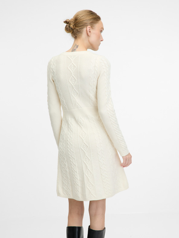 Orsay Krem ženska haljina do koljena ORSAY