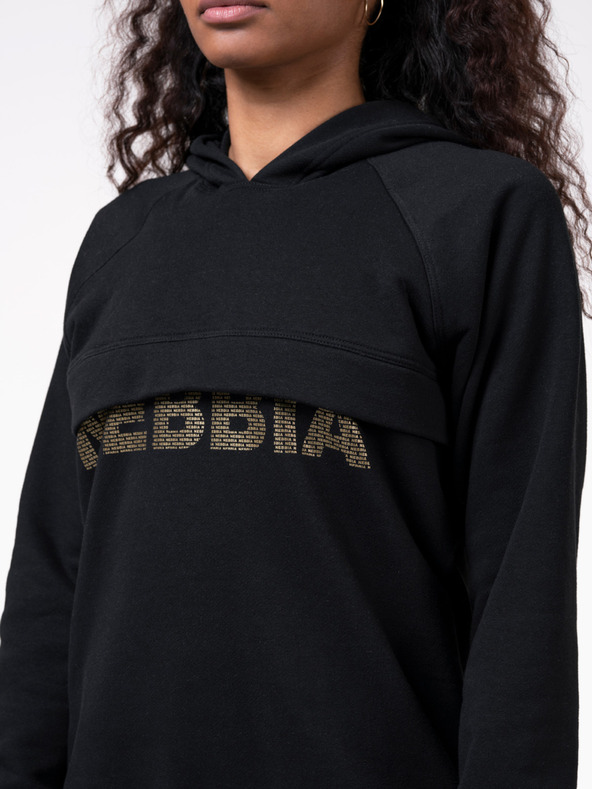 Nebbia Crna ženska majica s kapuljačom Nebbia