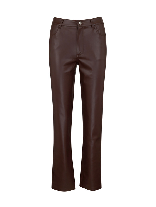 Orsay Crne ženske kožne hlače ORSAY