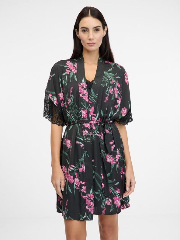 Orsay Crni ženski satenski kućni ogrtač ORSAY