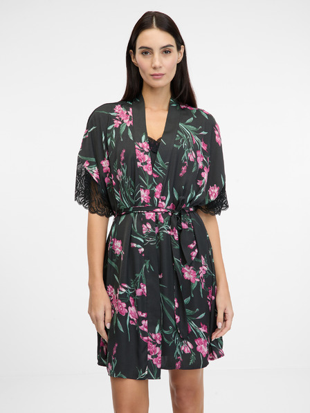 Orsay Crni ženski satenski kućni ogrtač ORSAY