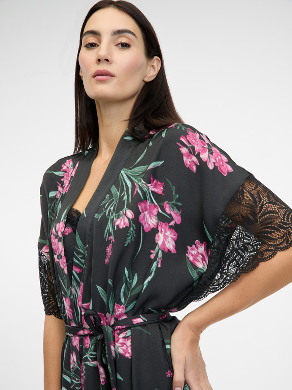 Orsay Crni ženski satenski kućni ogrtač ORSAY