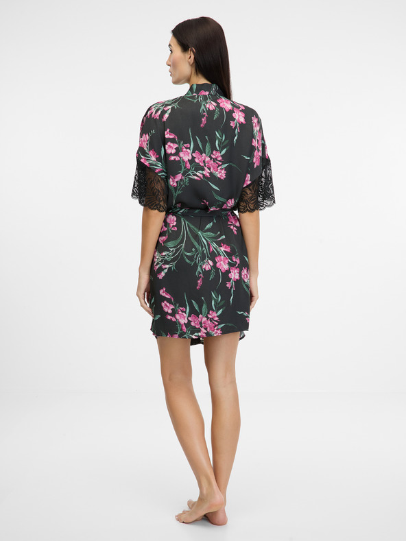 Orsay Crni ženski satenski kućni ogrtač ORSAY