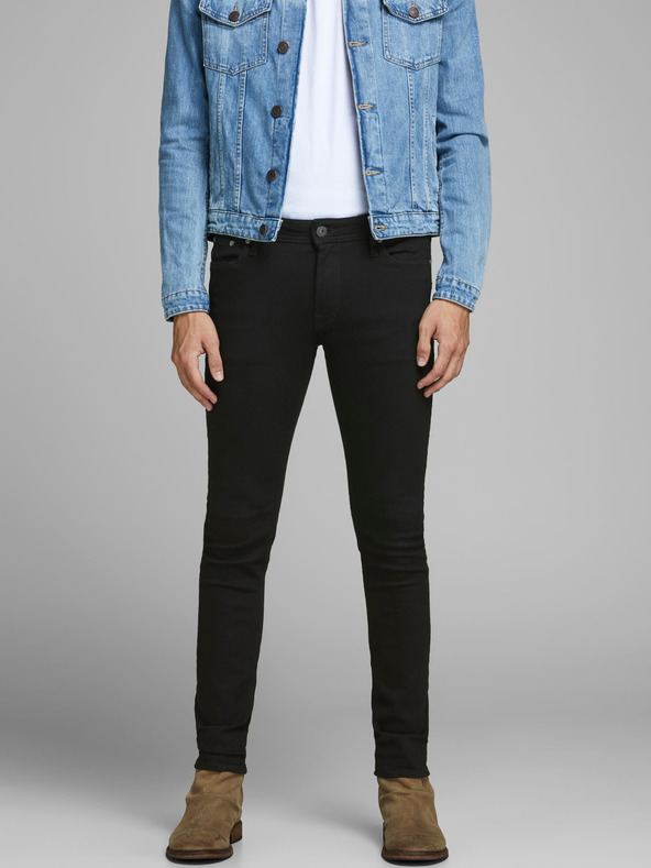 Jack & Jones Crne muške uske traperice Jack & Jones Liam