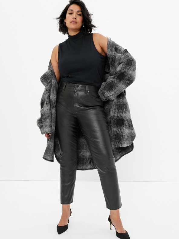 GAP Kožne hlače High Rise GAP