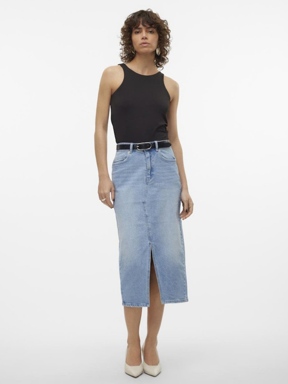 Vero Moda Vero Moda Veri svijetloplava ženska traper midi suknja