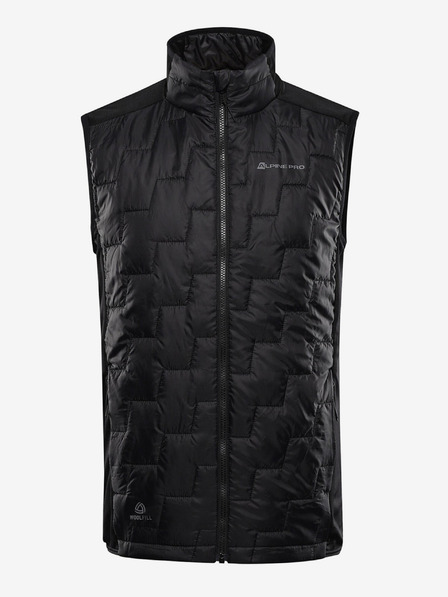 ALPINE PRO Muški prsluk s merino punjenjem Alpine Pro NERC crne boje