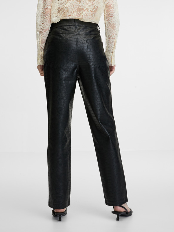 Orsay Crne ženske hlače od umjetne kože ORSAY