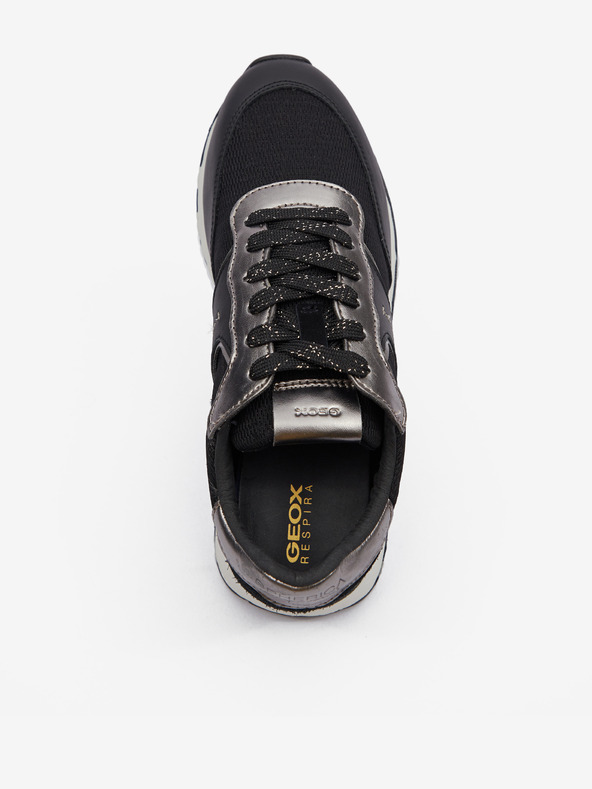 Geox Crne ženske tenisice s kožnim detaljima Geox Spherica V Series