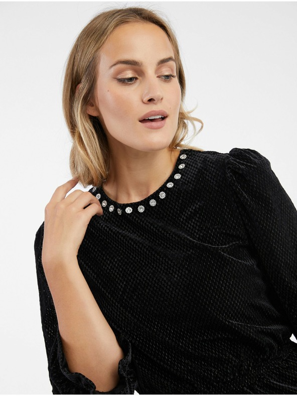 Orsay Crna ženska baršunasta bluza ORSAY