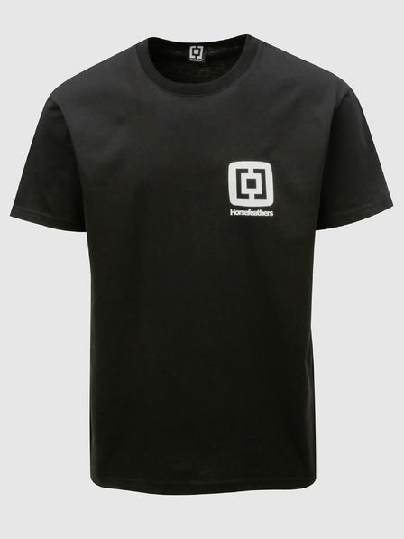 Horsefeathers Crna muška majica kratkih rukava s printom i kratkim rukavima Horsefeathers Mini Logo