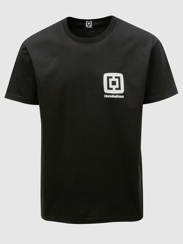 Horsefeathers Crna muška majica kratkih rukava s printom i kratkim rukavima Horsefeathers Mini Logo