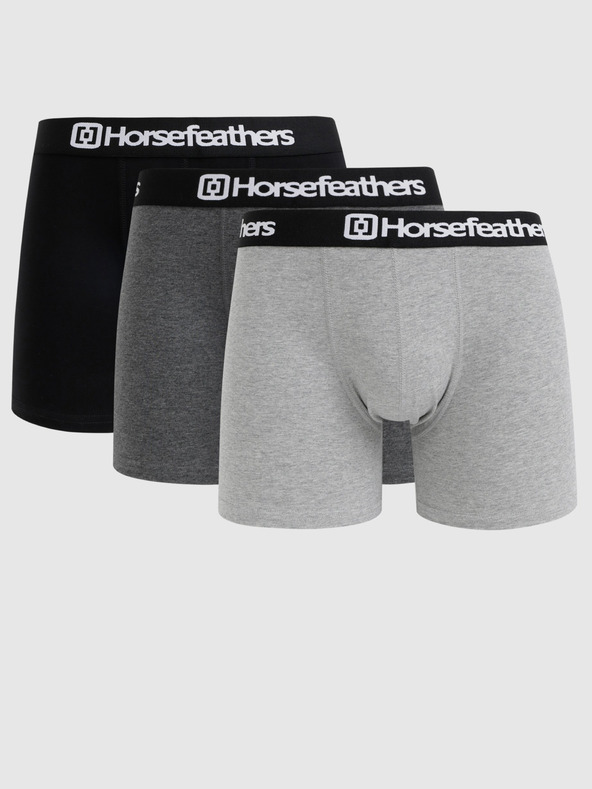 Horsefeathers Komplet od tri bokserice u sivoj i crnoj boji Horsefeathers Dynasty