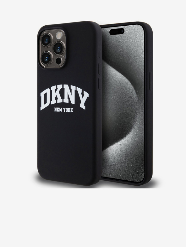 DKNY Liquid Silicone Arch Logo MagSafe stražnja maska ​​za iPhone 14 Pro crna DKNY