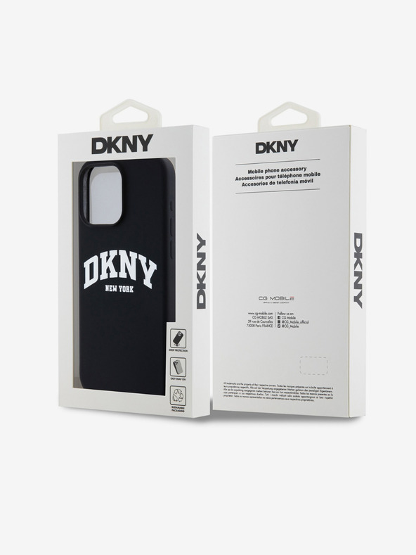DKNY Liquid Silicone Arch Logo MagSafe stražnja maska ​​za iPhone 14 Pro crna DKNY