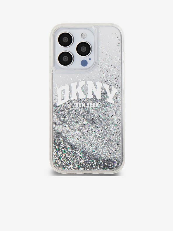 DKNY Stražnja maska ​​s logotipom Liquid Glitter Arch za iPhone 14 Pro prozirna DKNY