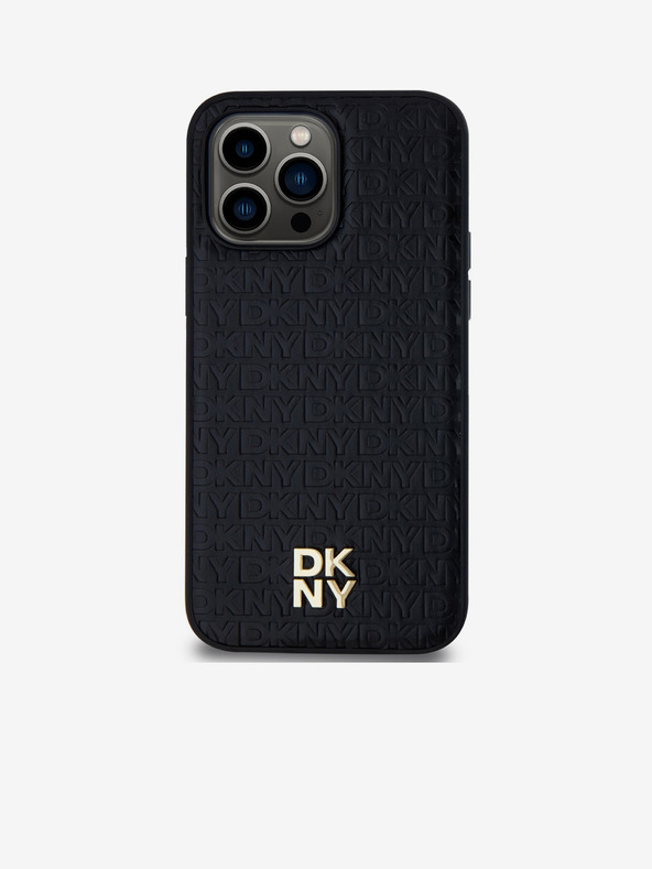 DKNY PU kožna ponovljena šara s logotipom Magsafe stražnja maska ​​za iPhone 13 Pro Max crna DKNY