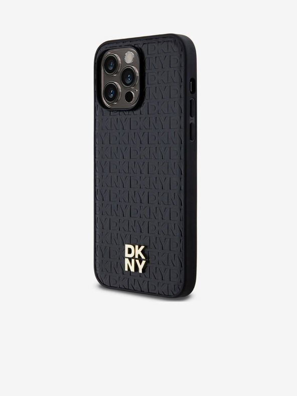 DKNY PU kožna ponovljena šara s logotipom Magsafe stražnja maska ​​za iPhone 13 Pro Max crna DKNY