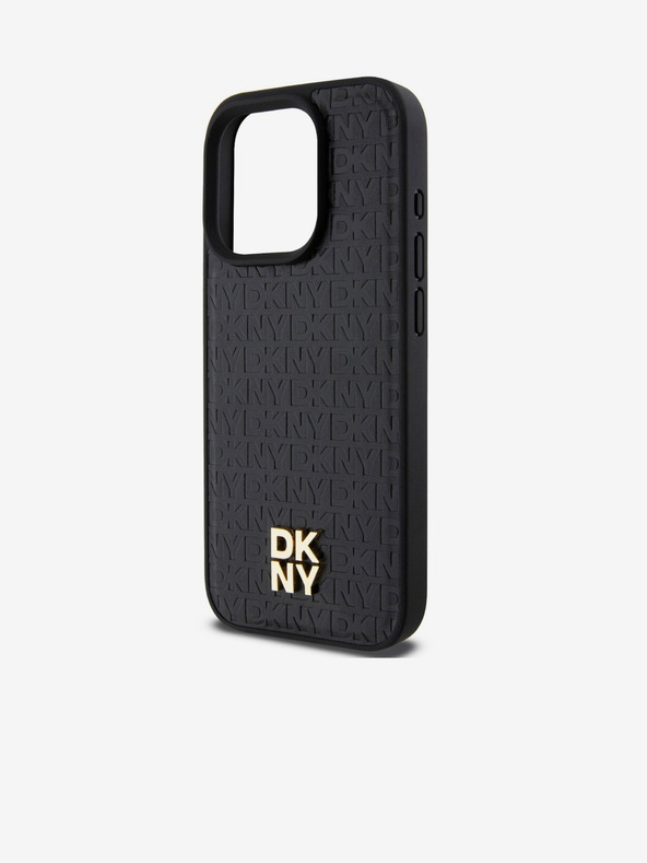 DKNY PU kožna ponovljena šara s logotipom Magsafe stražnja maska ​​za iPhone 13 Pro Max crna DKNY
