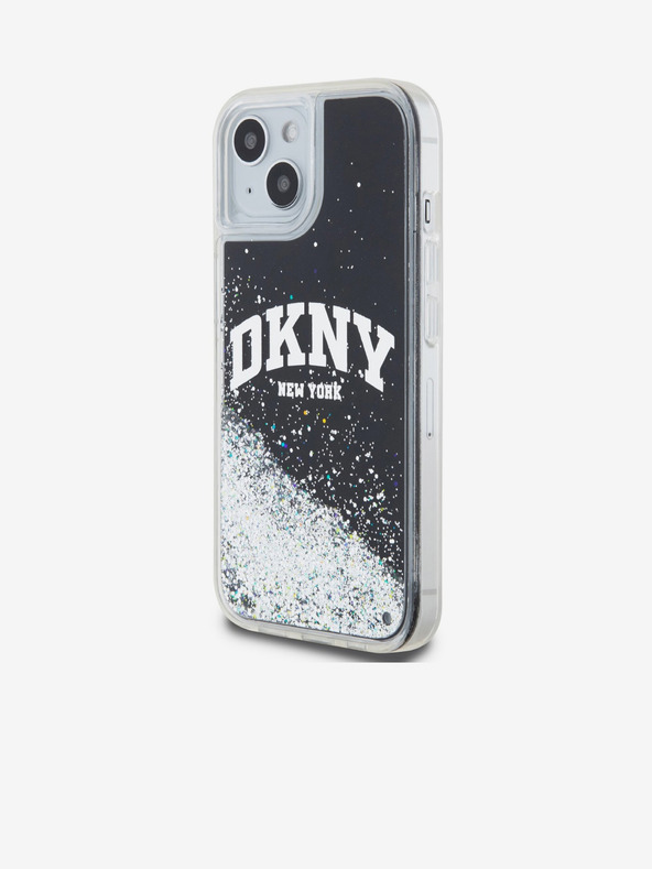 DKNY Stražnja maska ​​s logotipom Liquid Glitter Arch za iPhone 14 crna DKNY