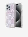 DKNY Stražnja maska ​​s tekućim svjetlucavim kariranim uzorkom za iPhone 15 Pro Max ružičasta DKNY