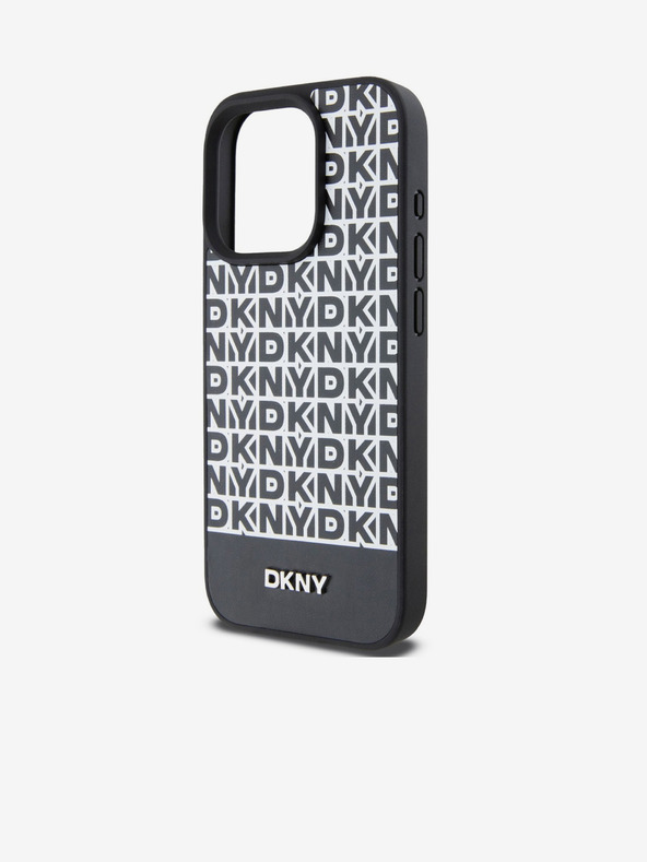 DKNY PU kožna donja traka s ponavljajućim uzorkom MagSafe stražnja maska ​​za iPhone 12/12 Pro crna DKNY