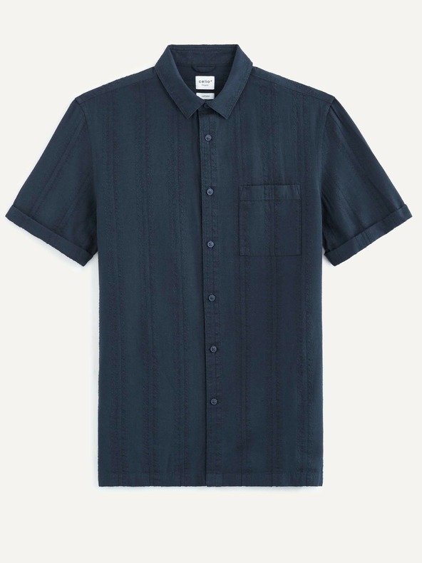 Celio Tamnoplava muška košulja s uzorkom i Celio platnom