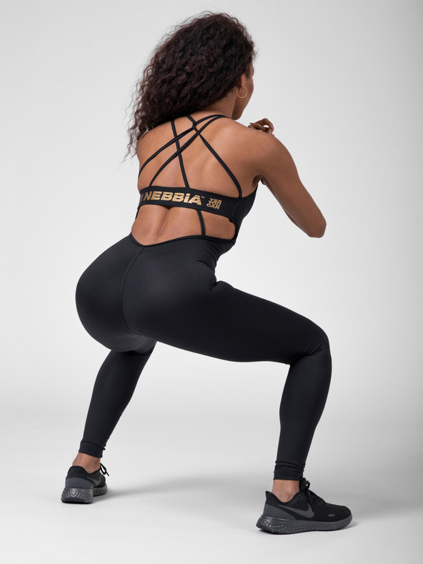Nebbia Crni ženski kombinezon NEBBIA INTENSE Zlatni kombinezon 595