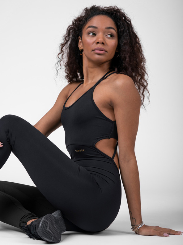 Nebbia Crni ženski kombinezon NEBBIA INTENSE Zlatni kombinezon 595