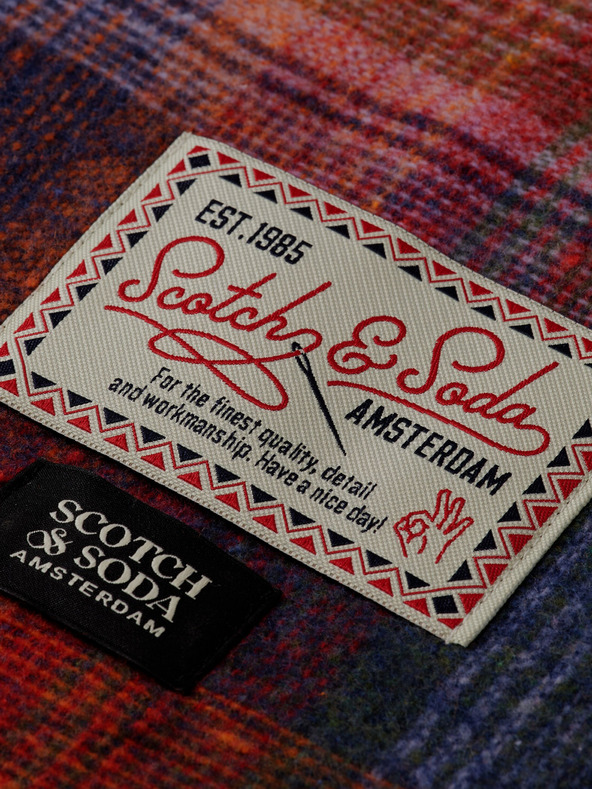 Scotch & Soda Scotch & Soda crveno-plavi muški kockasti šal