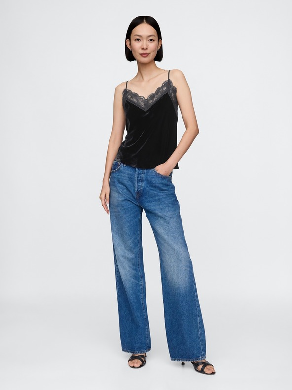 GAP Baršunasti top s GAP čipkom