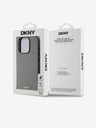 DKNY PU kožna srebrna metalna stražnja maska ​​Magsafe s logotipom za iPhone 15 Pro siva DKNY