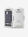 DKNY Stražnja maska ​​s kariranim uzorkom i prugama od PU kože za iPhone 13 crna DKNY