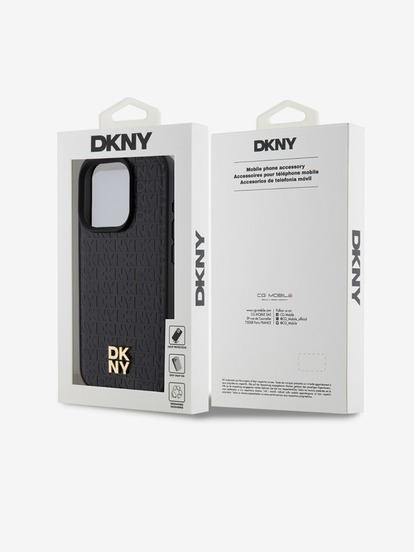 DKNY PU kožna ponovljena šara s logotipom Magsafe stražnja maska ​​za iPhone 13 Pro crna DKNY