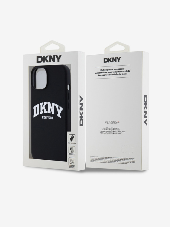 DKNY Liquid Silicone Arch Logo MagSafe stražnja maska ​​za iPhone 15 crna DKNY
