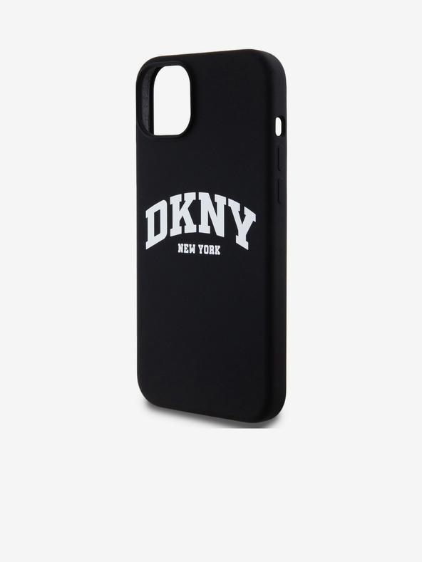 DKNY Liquid Silicone Arch Logo MagSafe stražnja maska ​​za iPhone 15 Plus crna DKNY