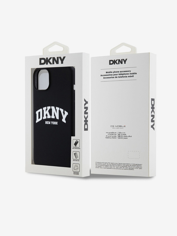 DKNY Liquid Silicone Arch Logo MagSafe stražnja maska ​​za iPhone 15 Plus crna DKNY