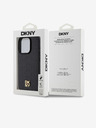 DKNY PU kožna ponovljena šara s logotipom Magsafe stražnja maska ​​za iPhone 14 Pro Max crna DKNY
