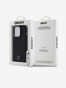 DKNY Stražnja maska ​​Magsafe s logotipom od PU kože za iPhone 15 Pro crna DKNY