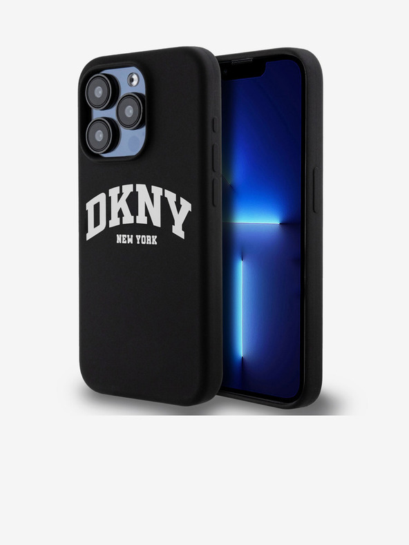 DKNY Liquid Silicone Arch Logo MagSafe stražnja maska ​​za iPhone 15 Pro crna DKNY