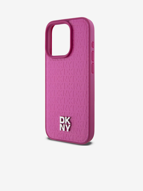 DKNY PU kožna ponovljena šara s logotipom Magsafe stražnja maska ​​za iPhone 15 Pro ružičasta DKNY