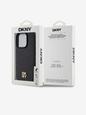 DKNY PU kožna ponovljena šara s logotipom Magsafe stražnja maska ​​za iPhone 15 Pro crna DKNY
