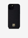 DKNY PU kožna ponovljena šara s logotipom Magsafe stražnja maska ​​za iPhone 15 Plus crna DKNY