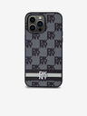 DKNY Stražnja maska ​​s kariranim uzorkom i prugama od PU kože za iPhone 15 Pro Max crna DKNY
