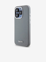 DKNY Liquid Silicone Silver Metal Logo Magsafe stražnja maska ​​za iPhone 15 Pro siva DKNY