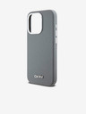 DKNY Liquid Silicone Silver Metal Logo Magsafe stražnja maska ​​za iPhone 15 Pro siva DKNY