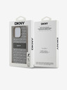 DKNY PU kožna stražnja maska ​​s ponavljajućim uzorkom u tonskim prugama za iPhone 15 Pro bež DKNY