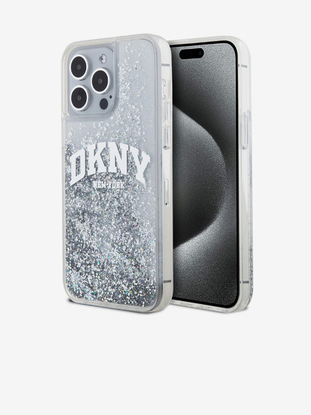 DKNY Liquid Glitter Arch Logo stražnja maska ​​za iPhone 15 Pro Max prozirna DKNY