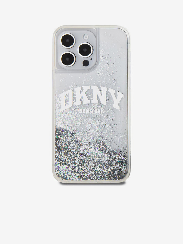 DKNY Liquid Glitter Arch Logo stražnja maska ​​za iPhone 15 Pro Max prozirna DKNY