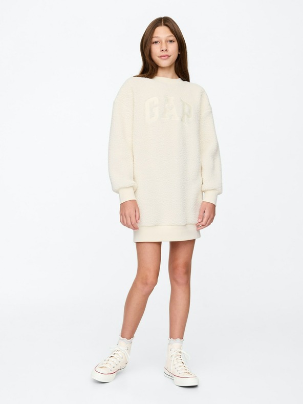 GAP Dječji sweatshirt oversize šerpa haljina s logom GAP